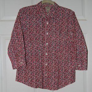 LL Bean Small 3/4 Sleeve Blouse Floral Print